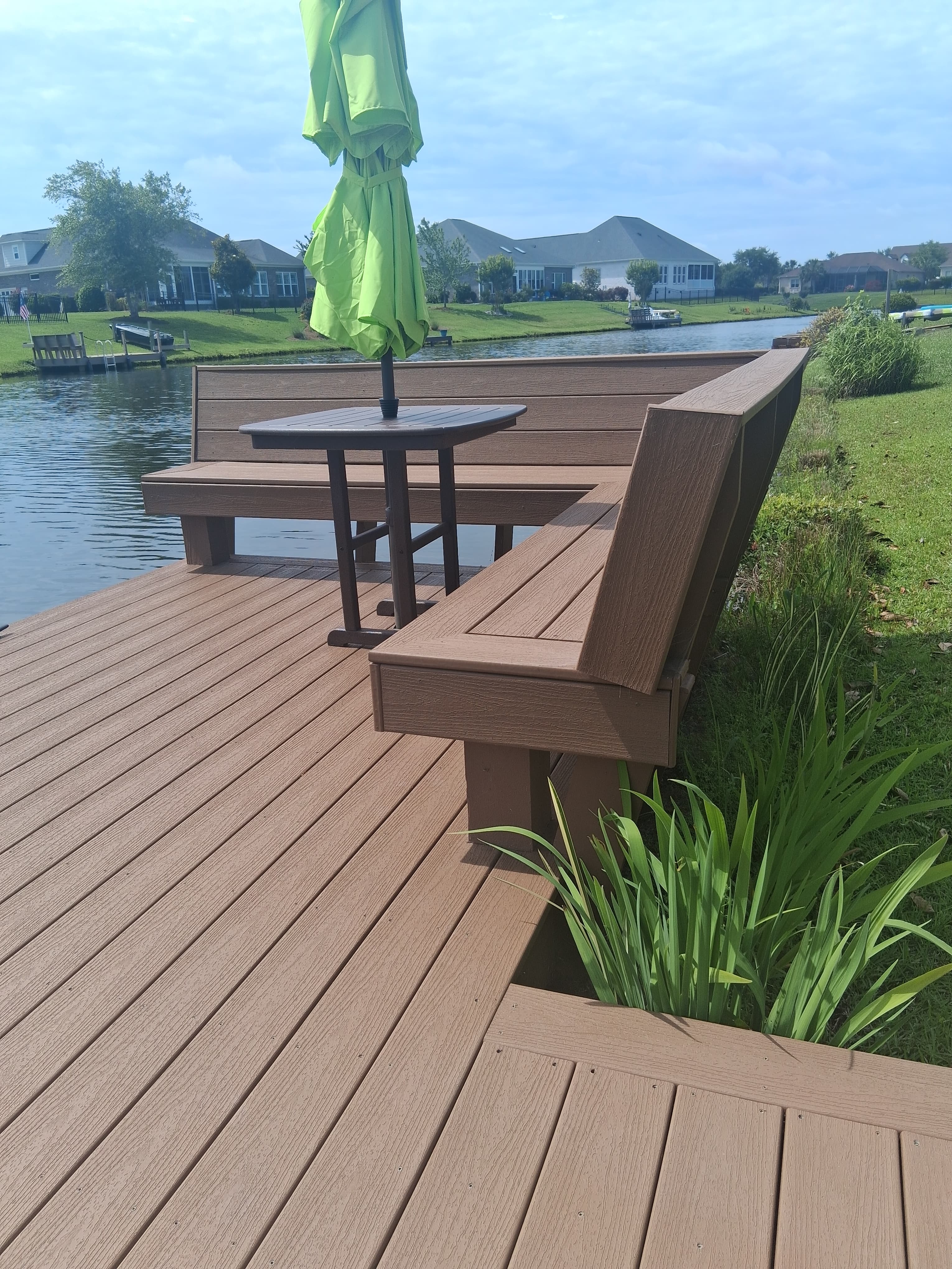 Completed residential dock decking and access path