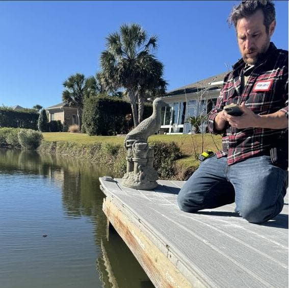 Mariano Beccaria, owner of Wilmington Home Services, working on a property repair project